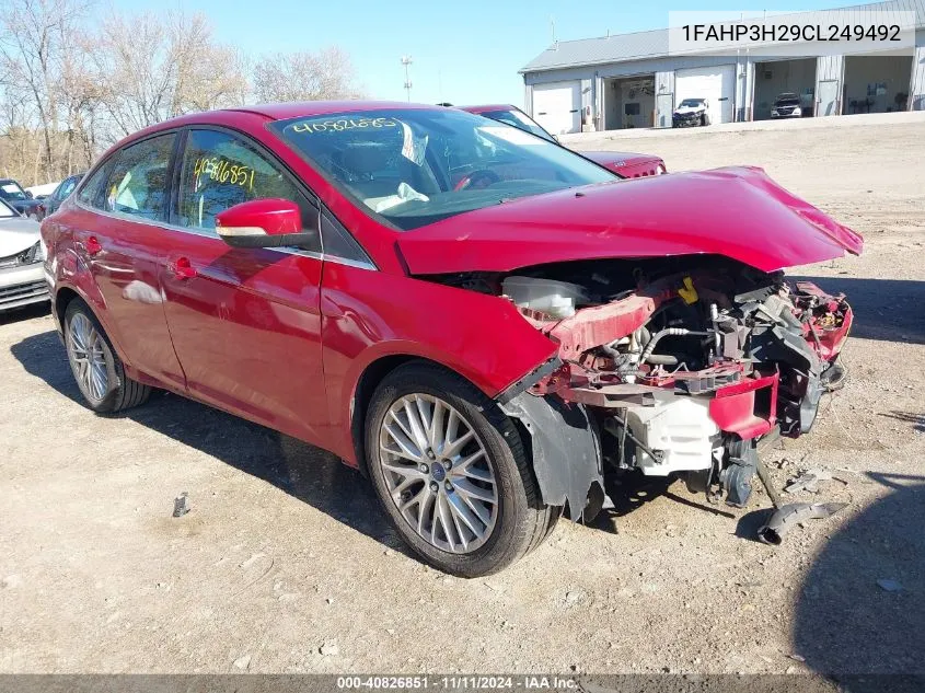 2012 Ford Focus Sel VIN: 1FAHP3H29CL249492 Lot: 40826851