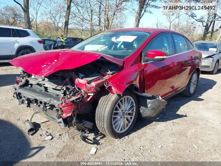 2012 Ford Focus Sel VIN: 1FAHP3H29CL249492 Lot: 40826851