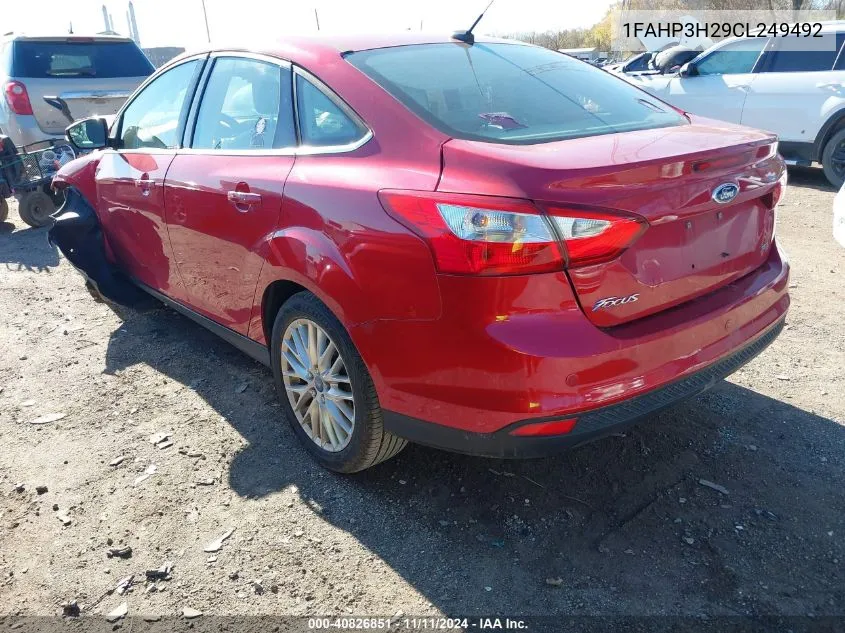 2012 Ford Focus Sel VIN: 1FAHP3H29CL249492 Lot: 40826851