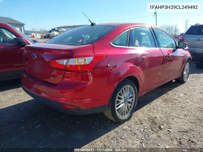 2012 Ford Focus Sel VIN: 1FAHP3H29CL249492 Lot: 40826851