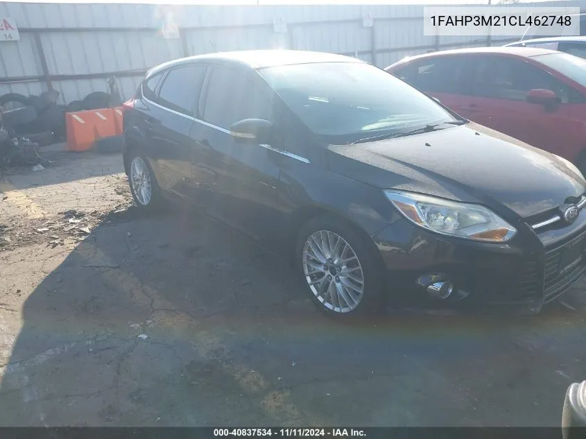 2012 Ford Focus Sel VIN: 1FAHP3M21CL462748 Lot: 40837534