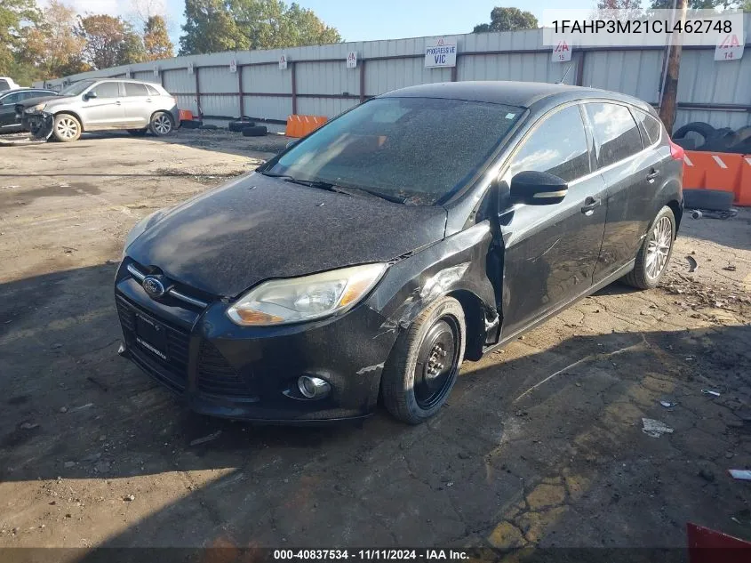 2012 Ford Focus Sel VIN: 1FAHP3M21CL462748 Lot: 40837534