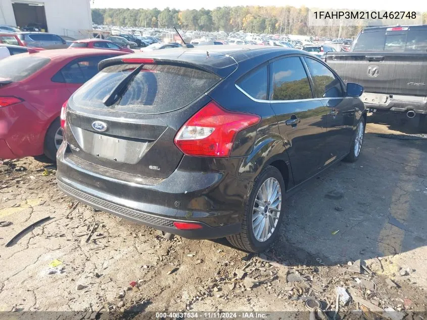 2012 Ford Focus Sel VIN: 1FAHP3M21CL462748 Lot: 40837534