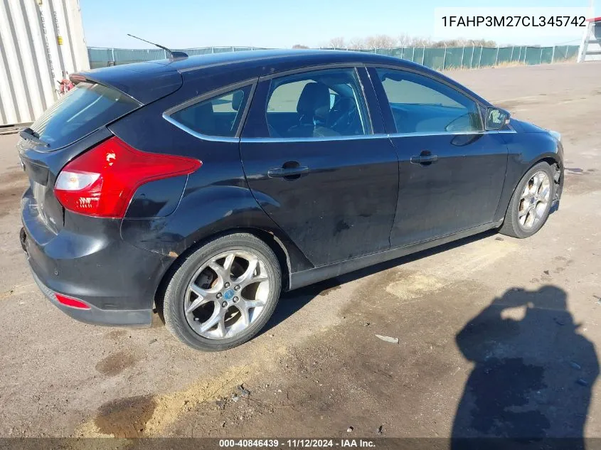 2012 Ford Focus Sel VIN: 1FAHP3M27CL345742 Lot: 40846439