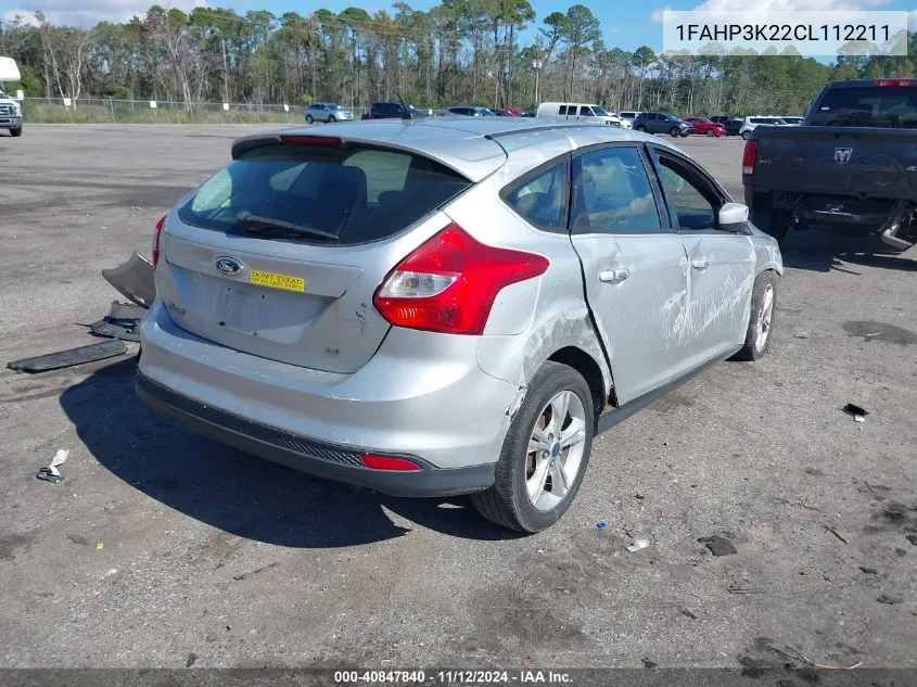 2012 Ford Focus Se VIN: 1FAHP3K22CL112211 Lot: 40847840