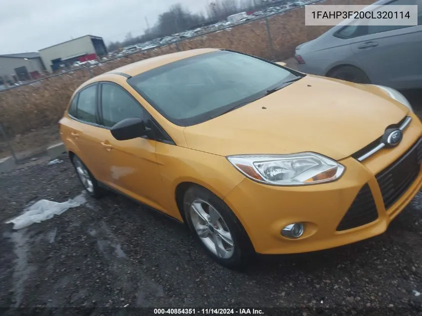 2012 Ford Focus Se VIN: 1FAHP3F20CL320114 Lot: 40854351