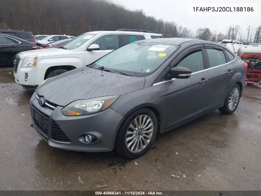 2012 Ford Focus Titanium VIN: 1FAHP3J20CL188186 Lot: 40866341