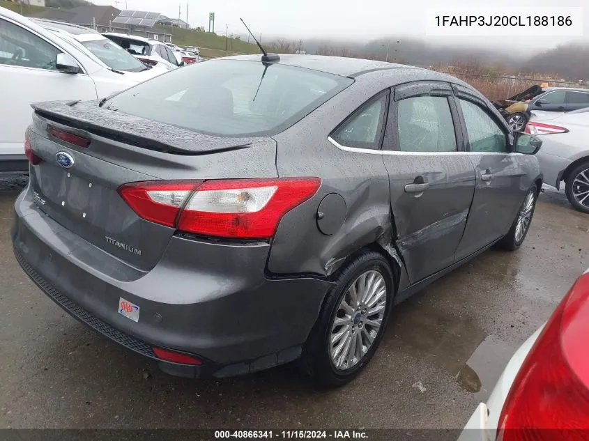 2012 Ford Focus Titanium VIN: 1FAHP3J20CL188186 Lot: 40866341