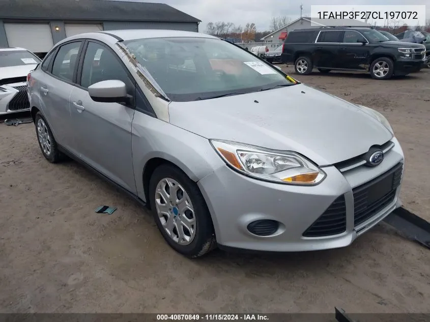 2012 Ford Focus Se VIN: 1FAHP3F27CL197072 Lot: 40870849