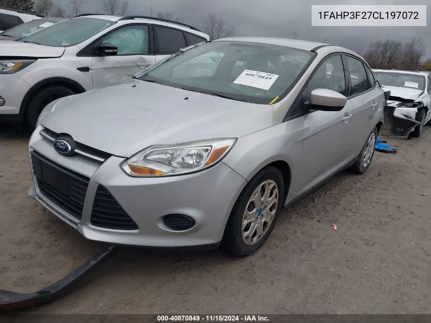 2012 Ford Focus Se VIN: 1FAHP3F27CL197072 Lot: 40870849