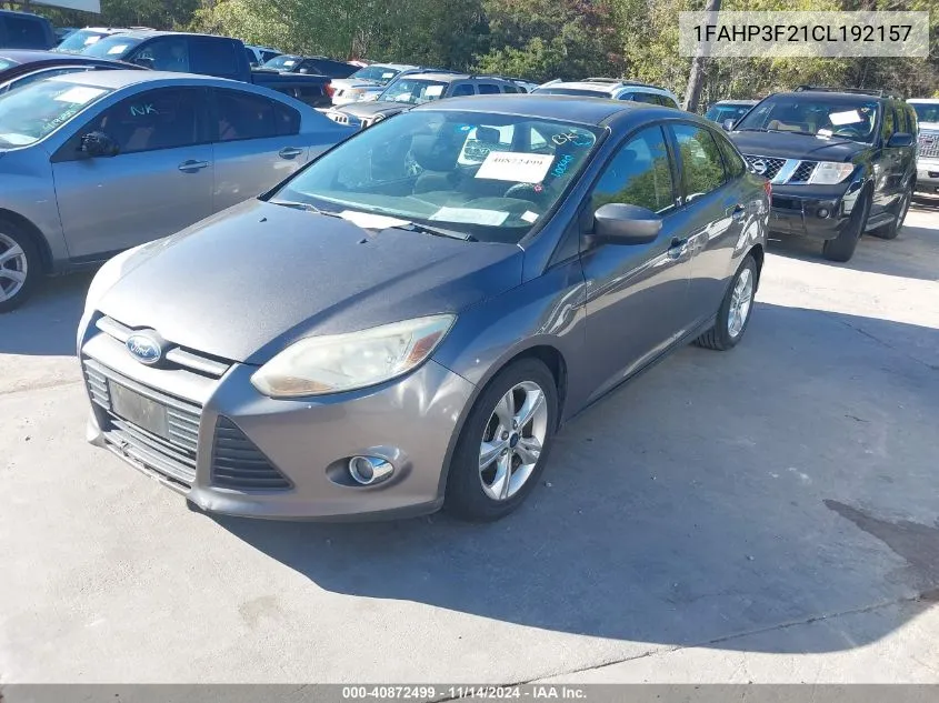 2012 Ford Focus Se VIN: 1FAHP3F21CL192157 Lot: 40872499