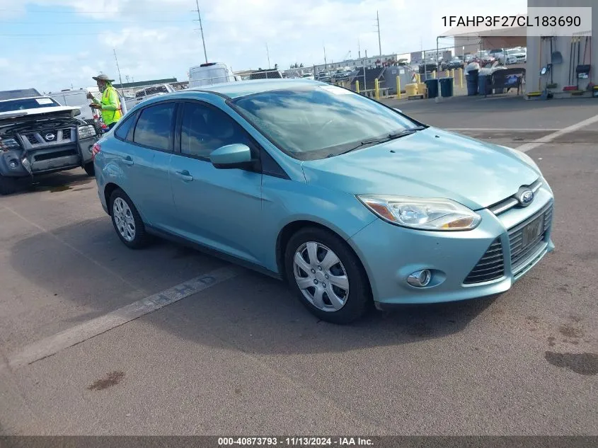 2012 Ford Focus Se VIN: 1FAHP3F27CL183690 Lot: 40873793