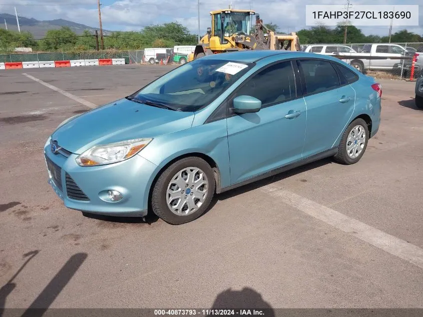 2012 Ford Focus Se VIN: 1FAHP3F27CL183690 Lot: 40873793