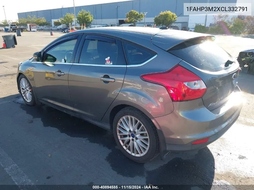 2012 Ford Focus Sel VIN: 1FAHP3M2XCL332791 Lot: 40894585