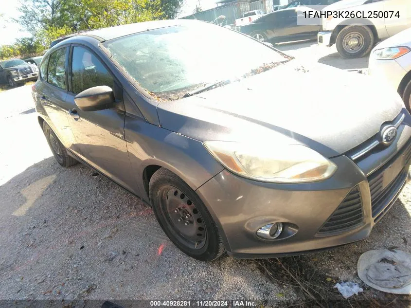 2012 Ford Focus Se VIN: 1FAHP3K26CL250074 Lot: 40928281