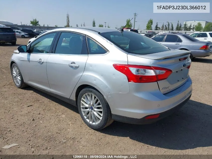 2013 Ford Focus Titanium VIN: 1FADP3J23DL366012 Lot: 12066118