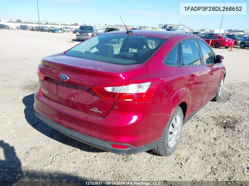 2013 Ford Focus Se VIN: 1FADP3F28DL268652 Lot: 12103637