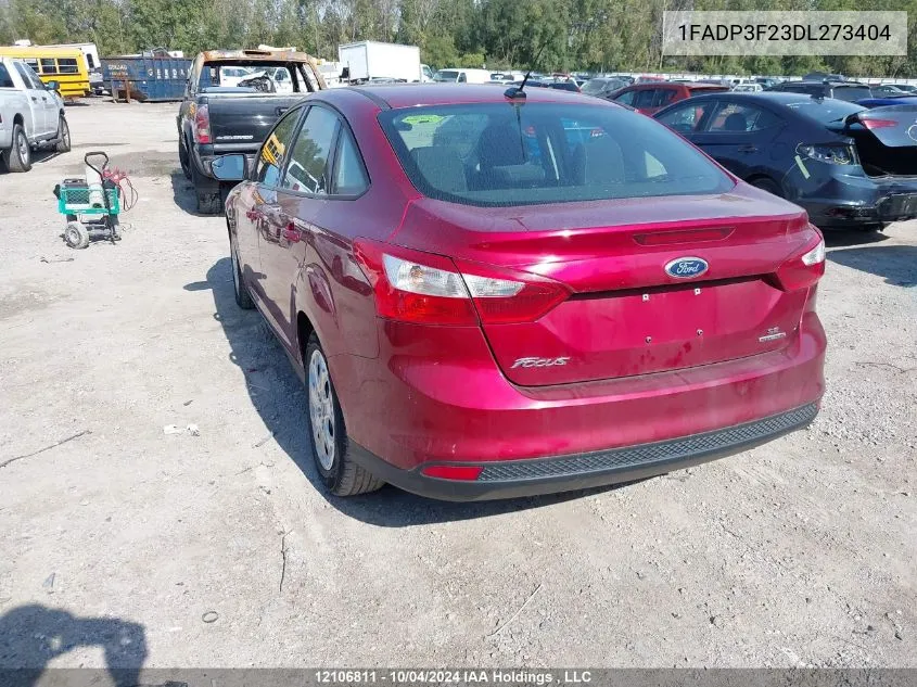 2013 Ford Focus VIN: 1FADP3F23DL273404 Lot: 12106811