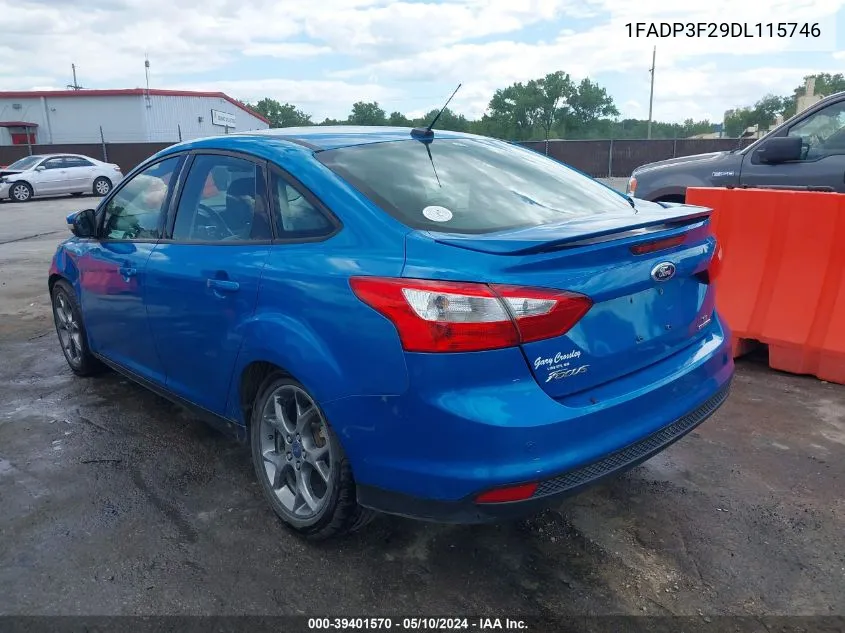 2013 Ford Focus Se VIN: 1FADP3F29DL115746 Lot: 39401570