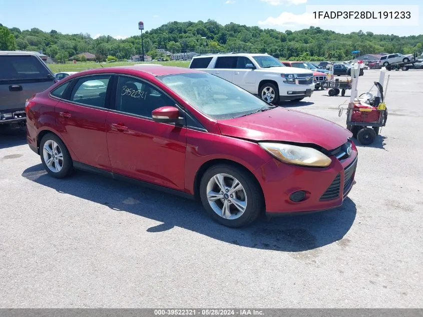 2013 Ford Focus Se VIN: 1FADP3F28DL191233 Lot: 39522321