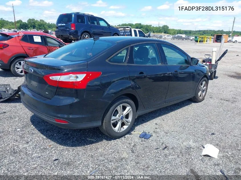 2013 Ford Focus Se VIN: 1FADP3F28DL315176 Lot: 39767427