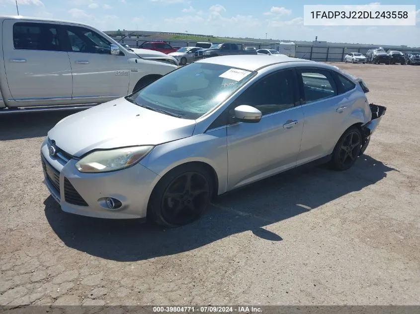 2013 Ford Focus Titanium VIN: 1FADP3J22DL243558 Lot: 39804771