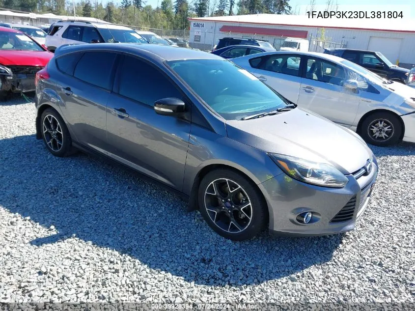 2013 Ford Focus Se VIN: 1FADP3K23DL381804 Lot: 39928394