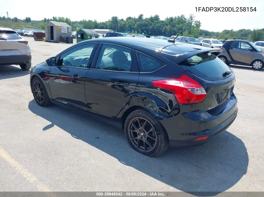 2013 Ford Focus Se VIN: 1FADP3K20DL258154 Lot: 39945042