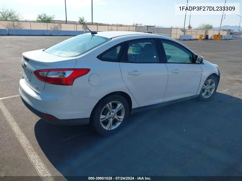 2013 Ford Focus Se VIN: 1FADP3F27DL233309 Lot: 39951028