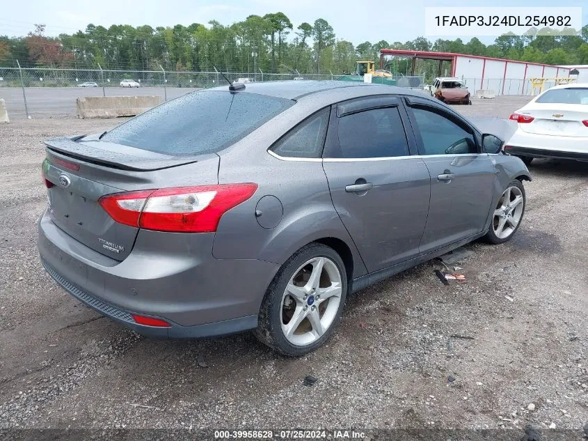 2013 Ford Focus Titanium VIN: 1FADP3J24DL254982 Lot: 39958628