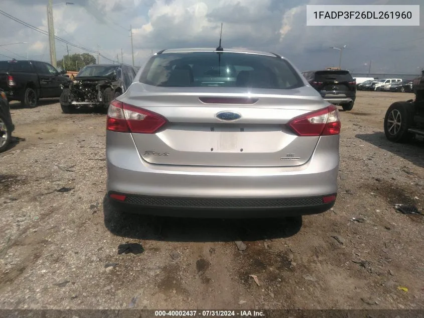 2013 Ford Focus Se VIN: 1FADP3F26DL261960 Lot: 40002437