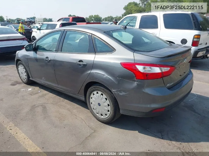 2013 Ford Focus Se VIN: 1FADP3F25DL222115 Lot: 40064841