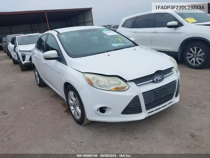 2013 Ford Focus Se VIN: 1FADP3F22DL252334 Lot: 40065108