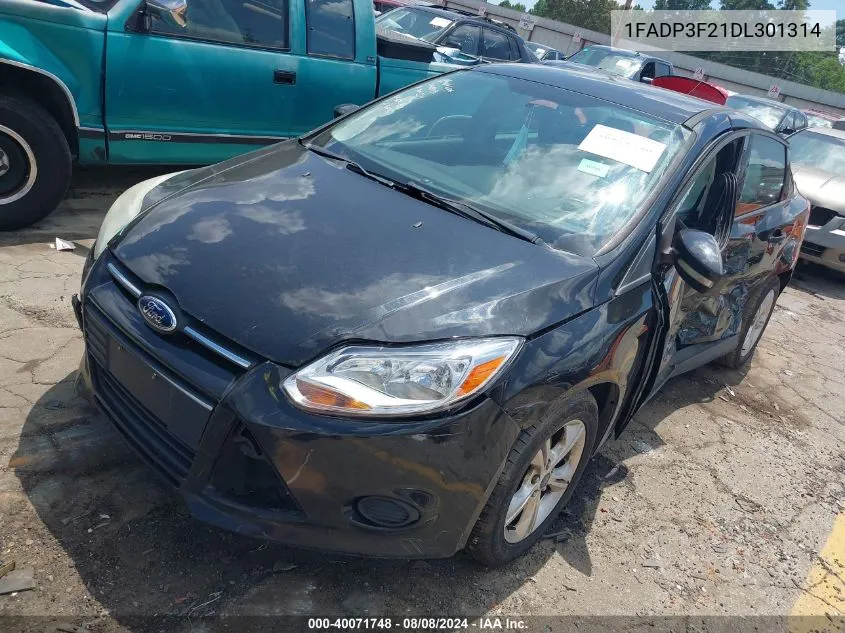 2013 Ford Focus Se VIN: 1FADP3F21DL301314 Lot: 40071748