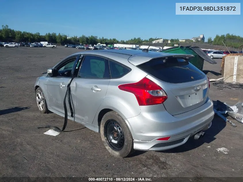 2013 Ford Focus St VIN: 1FADP3L98DL351872 Lot: 40072710