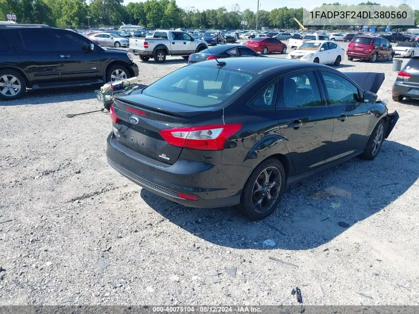 2013 Ford Focus Se VIN: 1FADP3F24DL380560 Lot: 40075104