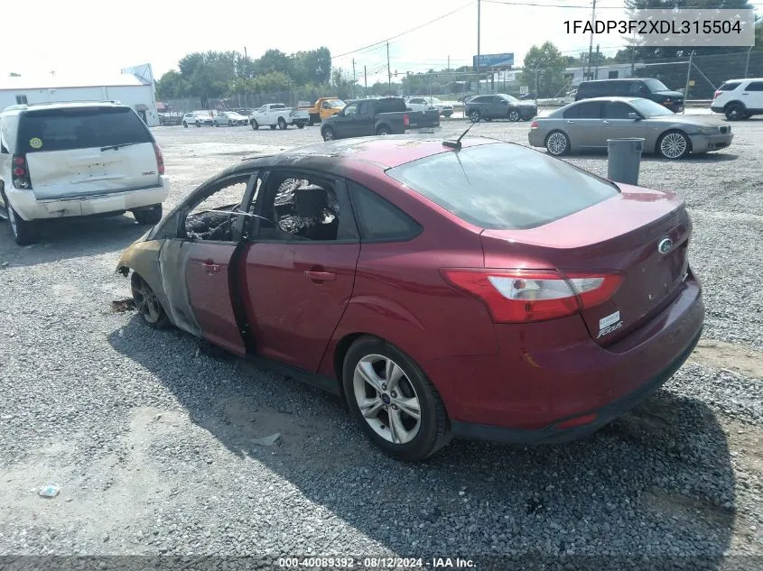 2013 Ford Focus Se VIN: 1FADP3F2XDL315504 Lot: 40089392