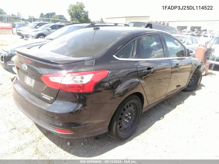 2013 Ford Focus Titanium VIN: 1FADP3J25DL114522 Lot: 40094645