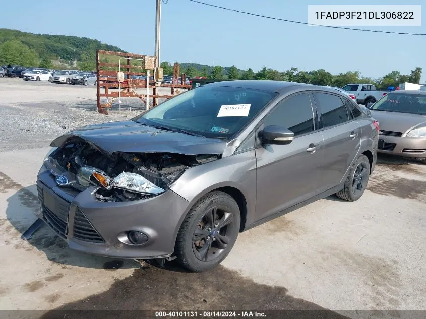 2013 Ford Focus Se VIN: 1FADP3F21DL306822 Lot: 40101131