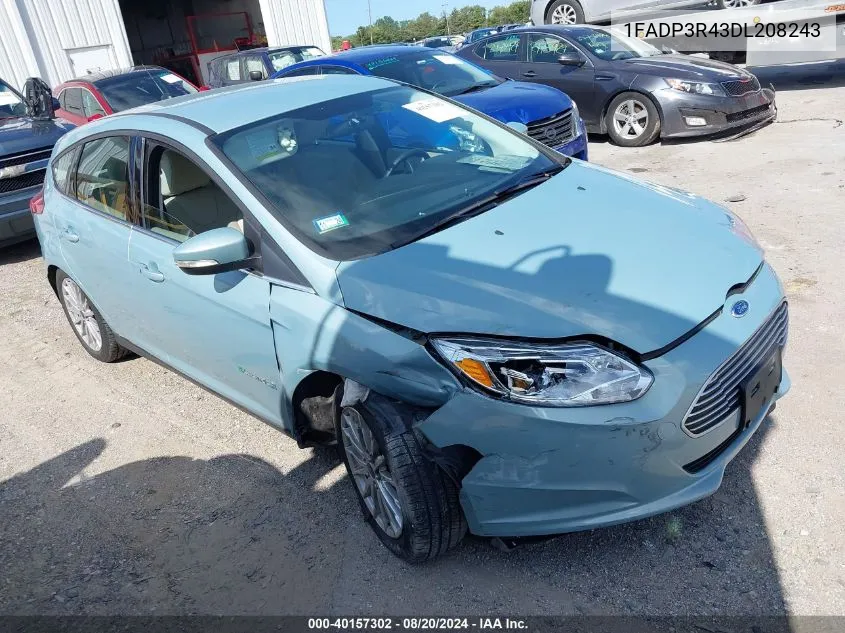 2013 Ford Focus Electric VIN: 1FADP3R43DL208243 Lot: 40157302