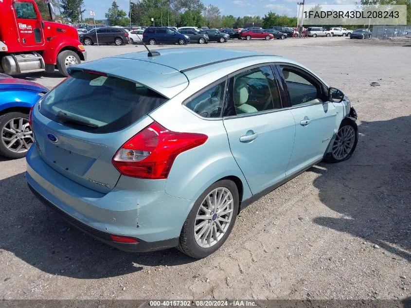 2013 Ford Focus Electric VIN: 1FADP3R43DL208243 Lot: 40157302