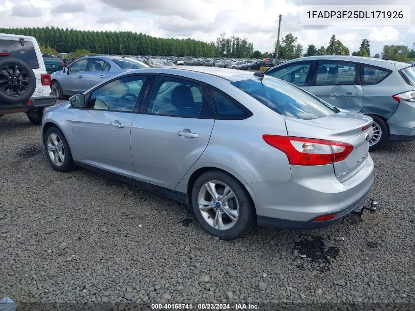 2013 Ford Focus Se VIN: 1FADP3F25DL171926 Lot: 40158741