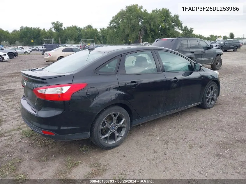 2013 Ford Focus Se VIN: 1FADP3F26DL253986 Lot: 40183703