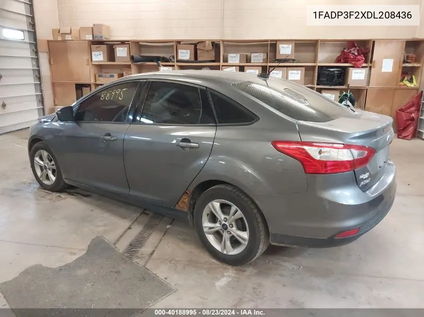 2013 Ford Focus Se VIN: 1FADP3F2XDL208436 Lot: 40188995