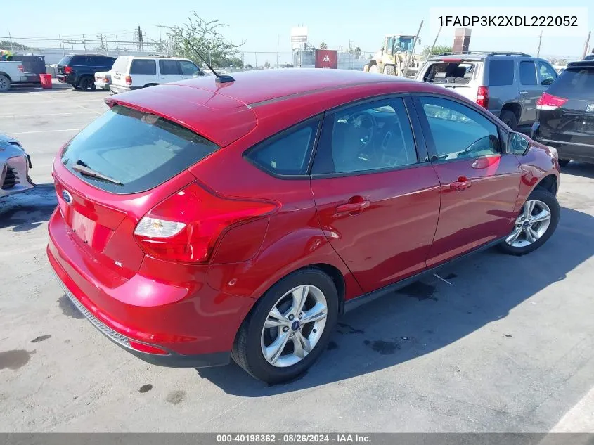 2013 Ford Focus Se VIN: 1FADP3K2XDL222052 Lot: 40198362