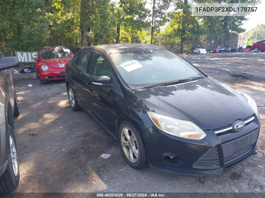 2013 Ford Focus Se VIN: 1FADP3F2XDL178757 Lot: 40203029