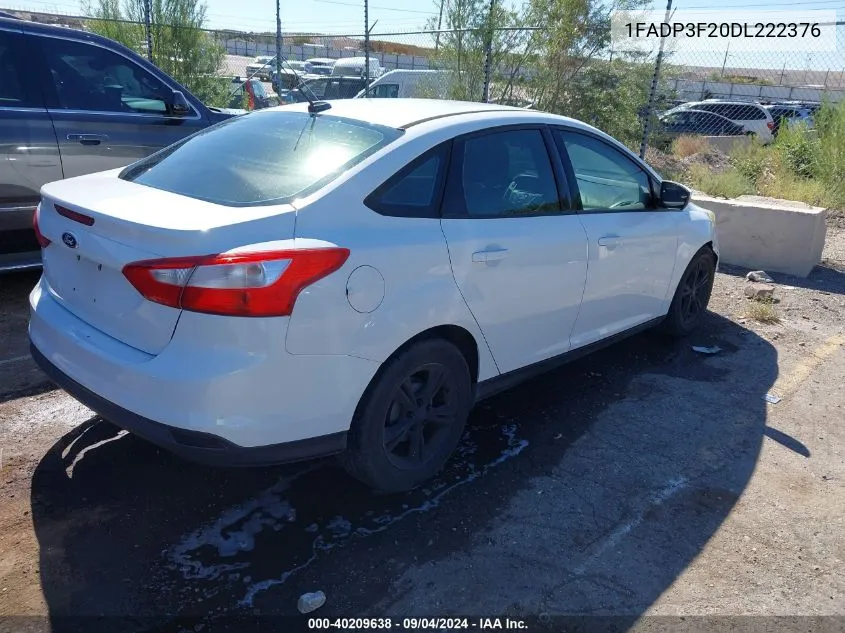 2013 Ford Focus Se VIN: 1FADP3F20DL222376 Lot: 40209638