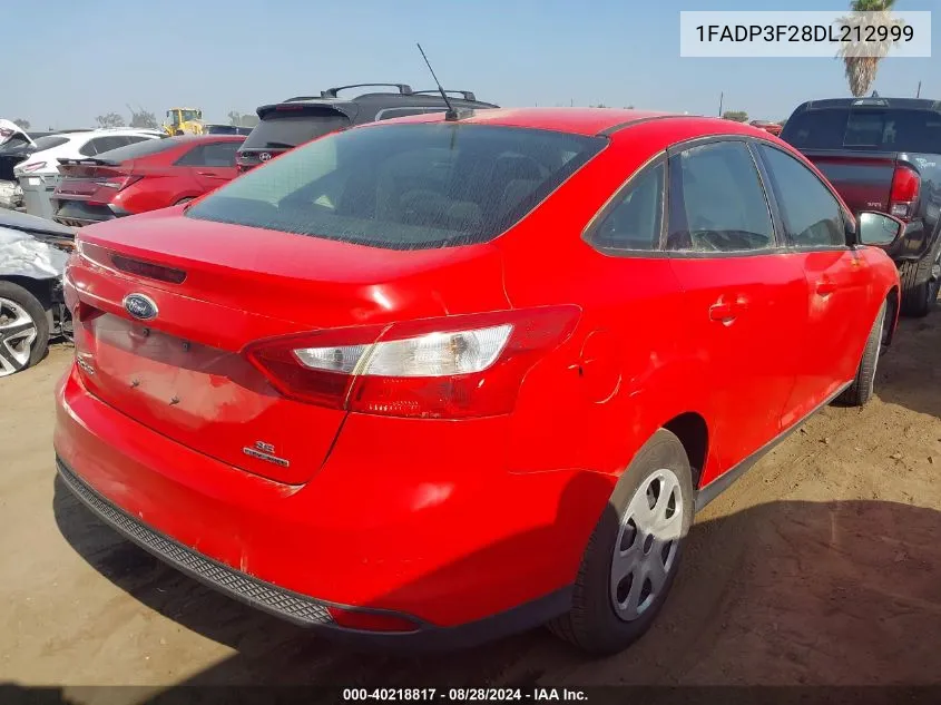 2013 Ford Focus Se VIN: 1FADP3F28DL212999 Lot: 40218817