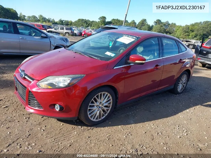 2013 Ford Focus Titanium VIN: 1FADP3J2XDL230167 Lot: 40234600