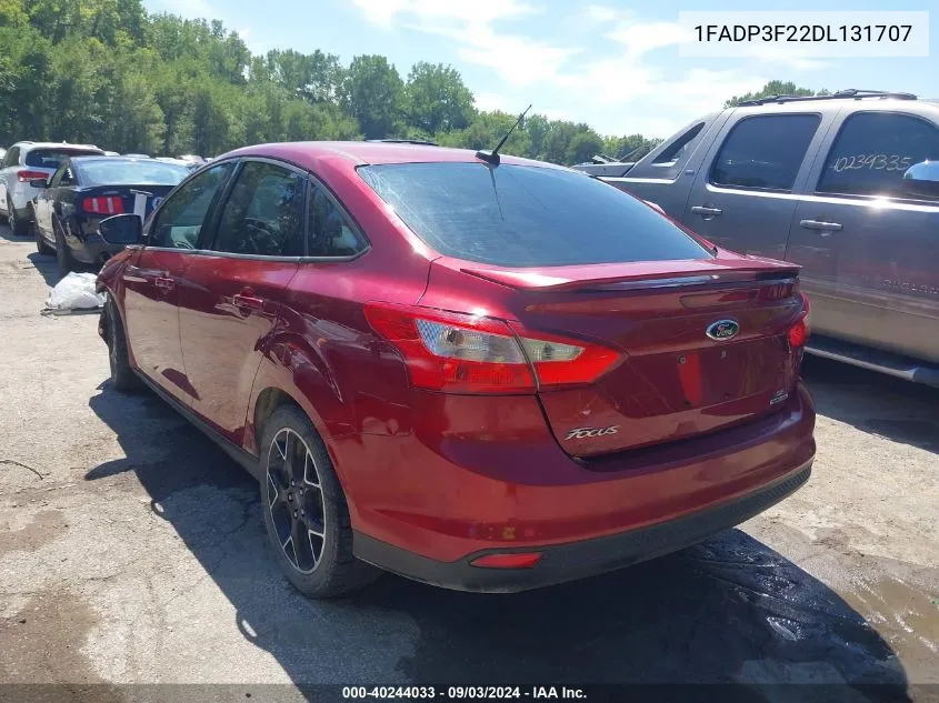 2013 Ford Focus Se VIN: 1FADP3F22DL131707 Lot: 40244033